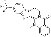 8,14-Dihydro-14-methyl-11-(trifluoromethyl)-indolo[2',3':3,4]pyrido[2,1-b]quinazolin-5(7H)-one molecular structure (CAS 747-91-1)