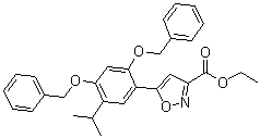 structure of CAS# 747414-20-6, Ethyl 5-[2,4-bis(benzyloxy)-5-isopropylphenyl]isoxazole-3-carboxylate