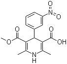 Methyl hydrogen 1,4-dihydro-2,6-dimethyl-4-(3-nitrophenyl)pyridine-3,5-dicarboxylate molecular structure (CAS 74936-72-4)