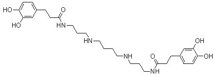 structure of CAS# 75288-96-9, Kukoamine A;N1,N12-Bis(dihydrocaffeoyl) spermine
