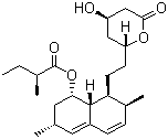 structure of CAS# 75330-75-5, Lovastatin;1,2,3,7,8,8a-Hexahydro-3,7-dimethyl-8-[2-(tetrahydro-4-hydroxy-6-oxo-2H-pyran-2-yl)ethyl]-1-naphthalenyl 2-methylbutanoate