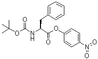 结构式 CAS# 7535-56-0, N-(叔丁基氧羰基)-L-苯丙氨酸对硝基苯基酯