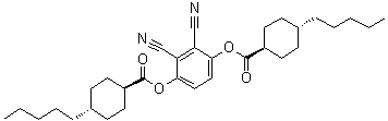 [trans(trans)]-4-pentyl-Cyclohexanecarboxylic acid 2,3-dicyano-1,4-phenylene ester molecular structure (CAS 75414-73-2)