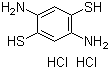 结构式 CAS# 75464-52-7, 2,5-二氨基-1,4-苯二硫醇二盐酸盐; 2,5-二氨基-1,4-苯二硫酚二盐酸盐