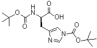 N,N'-Di(tert-Butoxycarbonyl)-D-histidine molecular structure (CAS 75498-93-0)