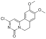 structure of CAS# 75535-96-5, 2-Chloro-6,7-dihydro-9,10-dimethoxy-4H-pyrimido[6,1-a]isoquinolin-4-one;2-Chloro-9,10-dimethoxy-6,7-dihydro-4H-pyrimido[6,1-a]isoquinolin-4-one