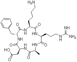 Cyclo(L-alanyl-L-alpha-aspartyl-D-phenylalanyl-L-lysyl-L-arginyl) molecular structure (CAS 756500-23-9)