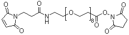 structure of CAS# 756525-93-6, N-[27-[(2,5-Dioxo-1-pyrrolidinyl)oxy]-27-oxo-3,6,9,12,15,18,21,24-octaoxaheptacos-1-yl]-2,5-dihydro-2,5-dioxo-1H-pyrrole-1-propanamide