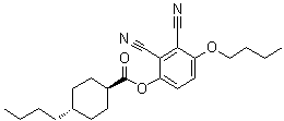 trans-4-Butylcyclohexanecarboxylic acid 4-butoxy-2,3-dicyanophenyl ester molecular structure (CAS 75941-46-7)