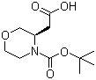 结构式 CAS# 761460-03-1, (R)-4-Boc-3-吗啉乙酸