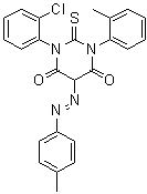 1-(2-Chlorophenyl)dihydro-3-(2-methylphenyl)-5-[(4-methylphenyl)azo]-2-thioxo-4,6(1H,5H)-Pyrimidinedione molecular structure (CAS 76153-37-2)
