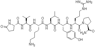 5-氧代-L-脯氨酰-L-缬氨酰-L-赖氨酰-L-亮氨酰-L-酪氨酰-L-精氨酰-L-脯氨酰胺分子结构 (CAS 763074-36-8)