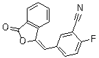 结构式 CAS# 763114-25-6, 2-氟-5-[(3-氧代-1(3H)-异苯并呋喃亚基)甲基]苯腈