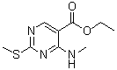 结构式 CAS# 76360-82-2, 4-甲基氨基-2-甲硫基嘧啶-5-羧酸乙酯