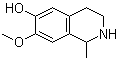 structure of CAS# 76419-97-1, 7-Methoxy-1-methyl-1,2,3,4-tetrahydroisoquinolin-6-ol;1-Methyl-6-hydroxy-7-methoxy-1,2,3,4-tetrahydroisoquinolinel; DL-Salsoline