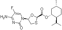 结构式 CAS# 764659-72-5, (2R,5S)-5-(4-氨基-5-氟-2-氧代-1(2H)-嘧啶基)-1,3-噁噻烷-2-羧酸 (1R,2S,5R)-5-甲基-2-(1-甲基乙基)环己酯