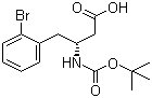 structure of CAS# 765263-36-3, Boc-D-3-Amino-4-(2-bromophenyl)butyric acid;(betaR)-2-Bromo-beta-[[(tert-butoxy)carbonyl]amino]benzenebutanoic acid