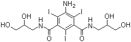 结构式 CAS# 76801-93-9, 5-氨基-2,4,6-三碘-N,N'-双(2,3-二羟基丙基)-1,3-苯二甲酰胺
