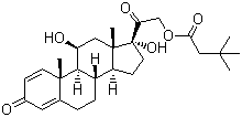 Prednisolone tebutate molecular structure (CAS 7681-14-3)