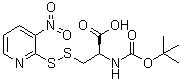 结构式 CAS# 76880-29-0, N-(叔丁氧羰基)-S-(3-硝基-2-吡啶硫基)-L-半胱氨酸