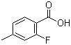 2-Fluoro-4-methylbenzoic acid molecular structure (CAS 7697-23-6)