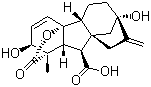 结构式 CAS# 77-06-5, 赤霉素; 2,4a,7-三羟基-1-甲基-8-亚甲基赤霉-3-烯-1,10-二羧酸-1,4a-内酯