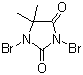 structure of CAS# 77-48-5, 1,3-Dibromo-5,5-dimethylhydantoin;Dibromantin; Dibromo-5,5-dimethylhydantoin; 1,3-Dibromo-5,5-dimethyl-2,4-imidazolidinedione; DBNPA