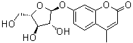structure of CAS# 77471-44-4, 7-(alpha-L-Arabinofuranosyloxy)-4-methyl-2H-1-benzopyran-2-one;4-Methylumbelliferyl alpha-L-arabinoside