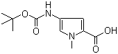 structure of CAS# 77716-11-1, 4-[(tert-Butoxycarbonyl)amino]-1-methyl-1H-pyrrole-2-carboxylic acid;4-(Boc-amino)-1-methylpyrrole-2-carboxylic acid