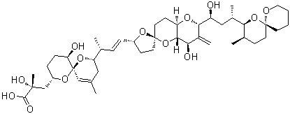 structure of CAS# 78111-17-8, 35-Demethyldinophysistoxin 1;35-Demethyl-DTX 1; 35-Demethyldinophysistoxin 1; NSC 677083; Okadaic acid