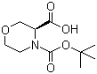 structure of CAS# 783350-37-8, 4-Boc-3(S)-morpholinecarboxylic acid;4-(tert-Butoxycarbonyl)morpholine-3-(S)-carboxylic acid; (S)-Morpholine-3,4-dicarboxylic acid 4-tert-butyl ester