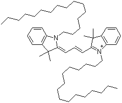 structure of CAS# 78566-75-3, 1-Hexadecyl-2-[3-(1-hexadecyl-1,3-dihydro-3,3-dimethyl-2H-indol-2-ylidene)-1-propen-1-yl]-3,3-dimethyl-3H-indolium