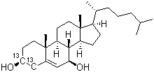 结构式 CAS# 78887-48-6, 胆固醇-3,4-13C2