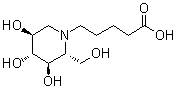 [2R-(2alpha,3beta,4alpha,5beta)]-3,4,5-Trihydroxy-2-(hydroxymethyl)-1-piperidinepentanoic acid molecular structure (CAS 79206-70-5)