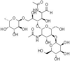 O-6-Deoxy-alpha-L-galactopyranosyl-(1→6)-O-[O-beta-D-mannopyranosyl-(1→4)-2-(acetylamino)-2-deoxy-beta-D-glucopyranosyl-(1→4)]-2-(acetylamino)-2-deoxy-D-glucose molecular structure (CAS 79300-36-0)