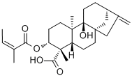 3alpha-Angeloyloxy-9beta-hydroxy-ent-kaur-16-en-oic acid molecular structure (CAS 79406-11-4)