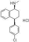 cis-4-(4-Chlorophenyl)-1,2,3,4-tetrahydro-N-methyl-1-naphthalenamine hydrochloride molecular structure (CAS 79559-98-1)