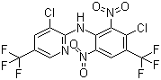 structure of CAS# 79622-59-6, Fluazinam;3-Chloro-N-(3-chloro-2,6-dinitro-4-(trifluoromethyl)phenyl)-5-(trifluoromethyl)-2-pyridinamine