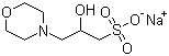 structure of CAS# 79803-73-9, MOPSO sodium salt;3-(N-Morpholinyl)-2-hydroxypropanesulfonic acid sodium salt; 3-Morpholino-2-hydroxypropanesulfonic acid sodium salt