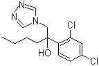 结构式 CAS# 79983-71-4, 己唑醇; (RS)-2-(2,4-二氯苯基)-1-(1H-1,2,4-三唑-4-基)-己-2-醇