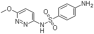 结构式 CAS# 80-35-3, 磺胺甲氧哒嗪; 4-氨基-N-(6-甲氧基-3-哒嗪基)苯磺酰胺; 3-对氨基苯磺酰胺基-6-甲氧基哒嗪
