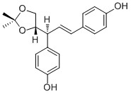 structure of CAS# 800389-33-7, Agatharesinol acetonide;4-[(1E,3S)-3-[(4S)-2,2-Dimethyl-1,3-dioxolan-4-yl]-3-(4-hydroxyphenyl)-1-propen-1-yl]phenol