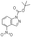 structure of CAS# 801315-75-3, 1,1-Dimethylethyl 4-nitro-1H-indazole-1-carboxylate;tert-Butyl 4-nitro-1H-indazole-1-carboxylate