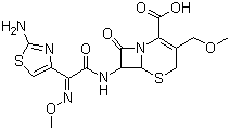 结构式 CAS# 80210-62-4, 头孢泊肟; 头孢泊肟酸; (6R,7R)-7-[2-(2-氨基-4-噻唑基)-(Z)-2-(甲氧亚氨基)乙酰氨基]-3-甲氧甲基-8-氧代-5-硫杂-1-氮杂双环[4.2.0]辛-2-烯-2-甲酸