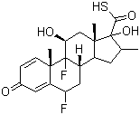 (6a,11b,16a,17a)-6,9-Difluoro-11,17-dihydroxy-16-methyl-3-oxoandrosta-1,4-diene-17-carbothioic acid molecular structure (CAS 80473-92-3)
