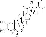 structure of CAS# 80483-89-2, Isohomobrassinolide;(1R,3aS,3bS,6aS,8S,9R,10aR,10bS,12aS)-1-[(1S,2S,3S,4S)-4-Ethyl-2,3-dihydroxy-1,5-dimethylhexyl]hexadecahydro-8,9-dihydroxy-10a,12a-dimethyl-6H-benz[c]indeno[5,4-e]oxepin-6-one