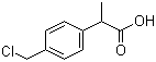 structure of CAS# 80530-55-8, 2-(4-Chloromethylphenyl)propionic acid;4-(Chloromethyl)-alpha-methylbenzeneacetic acid