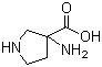 结构式 CAS# 80546-88-9, 3-氨基吡咯烷-3-羧酸