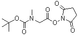structure of CAS# 80621-90-5, N-(tert-Butoxycarbonyl)sarcosine succinimidyl ester