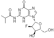 结构式 CAS# 80681-25-0, 2'-脱氧-2'-氟-N-异丁酰基鸟苷